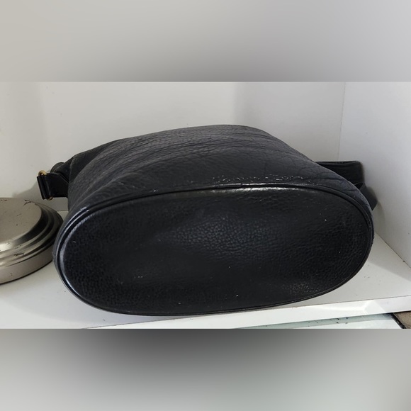 Vintage Coach Bucket Black Pebbled Leather Crossbody Bag - Picture 3 of 10